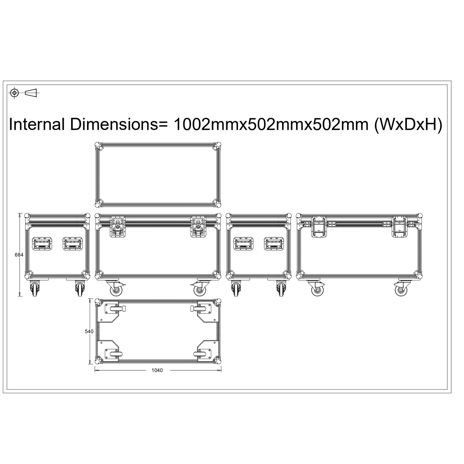 Cable Trunk Road Trunk Flight Cases (1000mm)